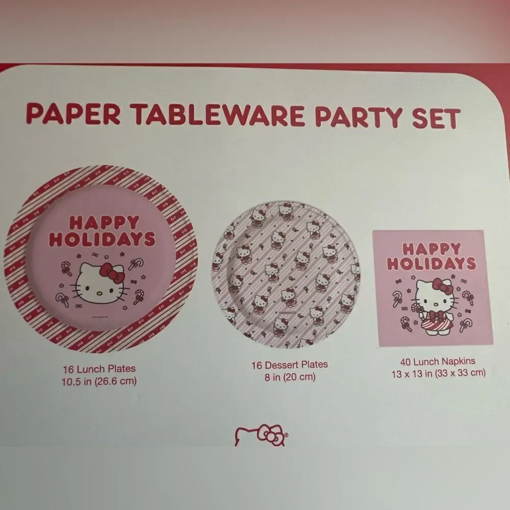 Hello Kitty Christmas Paper‎ Tableware Party Set